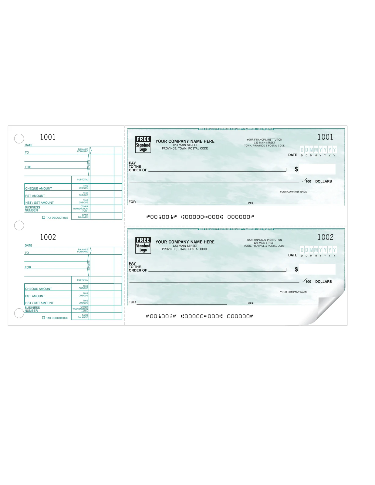 Manual Cheques – Secure Cheques